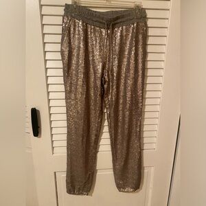 Gray sequin fitted jogger. Worn -a few times  - good shape. Smoke free home